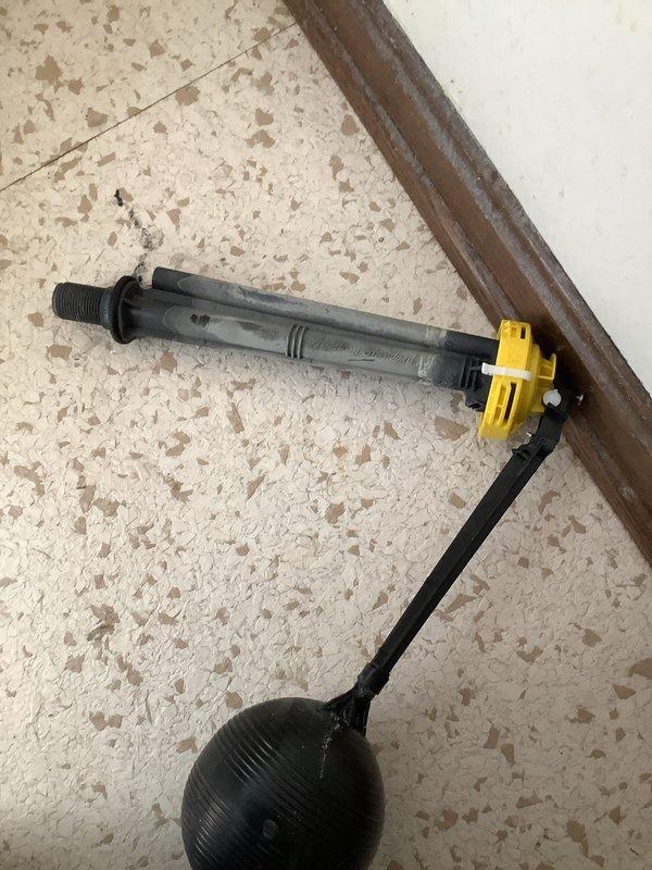 Responded to callback for leaking toilet following previous repair work. Upon arrival, inspected toilet installation and identified failed water supply line connection. Removed defective braided stainless steel supply line and replaced with new flexible connector, ensuring proper thread seal and connection integrity at both shut-off valve and toilet tank inlet. Tested system under full water pressure and confirmed leak was eliminated with no additional drips or seepage detected.