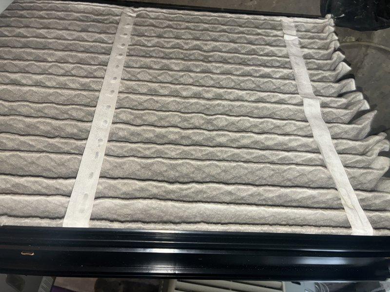 Completed routine air conditioning maintenance under prepaid MVP plan. Inspected evaporator coil and refrigerant lines, confirmed proper operation of all components. Replaced pleated air filter which showed moderate dust accumulation from normal use. System operating within manufacturer specifications with no deficiencies noted.