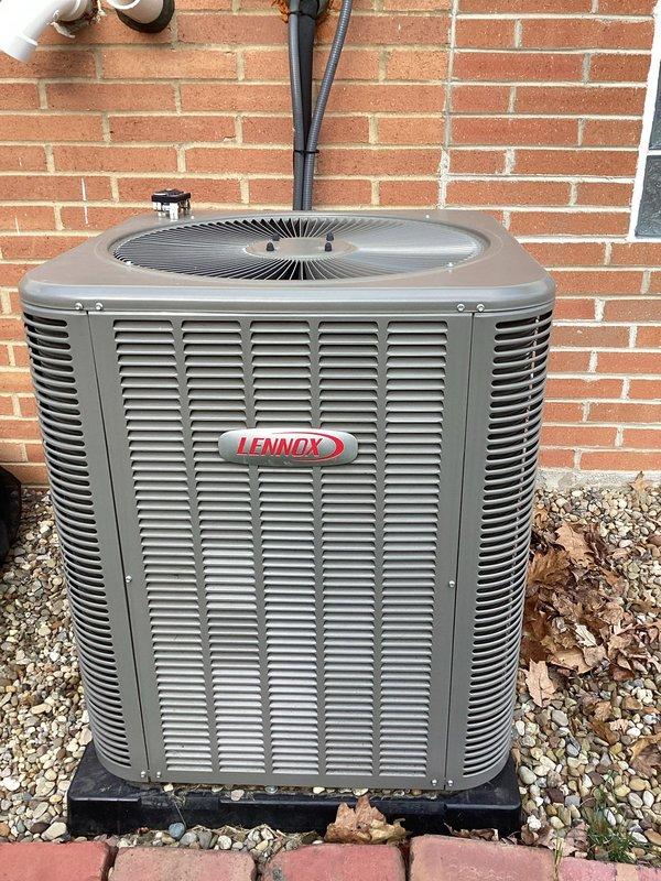 Completed Early Bird tune-up on Lennox outdoor air conditioning unit. Performed comprehensive system inspection, verified dual fuse assembly with Edison brand fuses in proper working condition, and confirmed all electrical components secure and functioning. Unit operating within normal parameters with no issues identified during service visit.