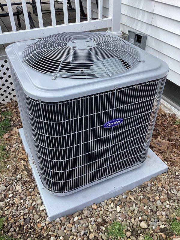 Completed preventive maintenance tune-up on Carrier air conditioning system per customer request. Performed comprehensive inspection of indoor air handler unit and outdoor condenser, verified all electrical connections, checked refrigerant levels, and confirmed proper operation of all system components. Both indoor and outdoor units found to be in good working condition with no issues identified.