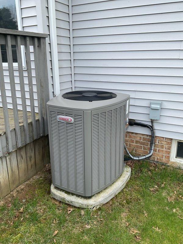 Completed recurring maintenance service on both the outdoor condensing unit and indoor furnace system, both approximately 7 years old. Performed comprehensive inspection of the outdoor AC unit including examination of the compressor, condenser coil, refrigerant lines, and electrical connections. Verified proper operation of the indoor furnace unit, inspected all PVC venting and drainage systems, and confirmed all components were functioning within normal parameters. Both systems are operating efficiently with no immediate service needs identified.