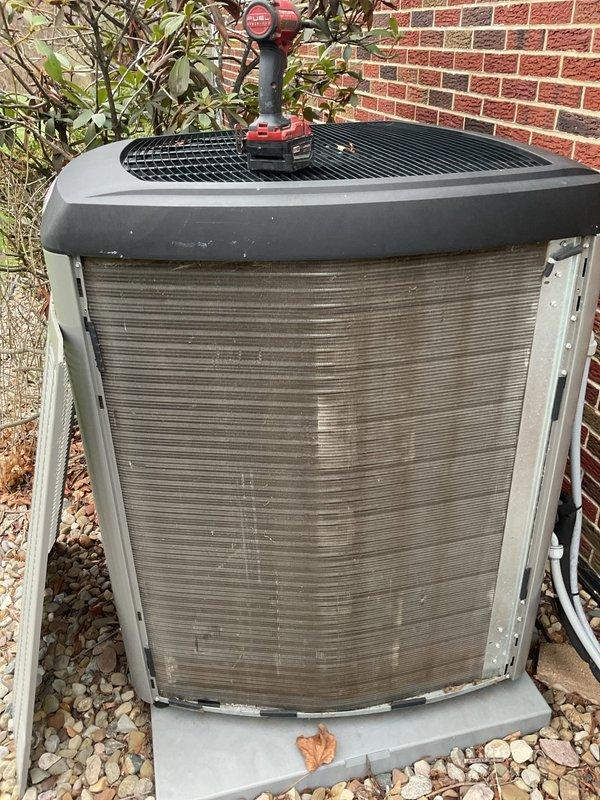 Completed scheduled MVP cooling maintenance visit on residential Lennox air conditioning condenser unit. Performed comprehensive system inspection, cleaned condenser coils and fins, verified refrigerant lines and electrical connections, and confirmed proper unit operation. All components found to be functioning within normal parameters with no issues identified.