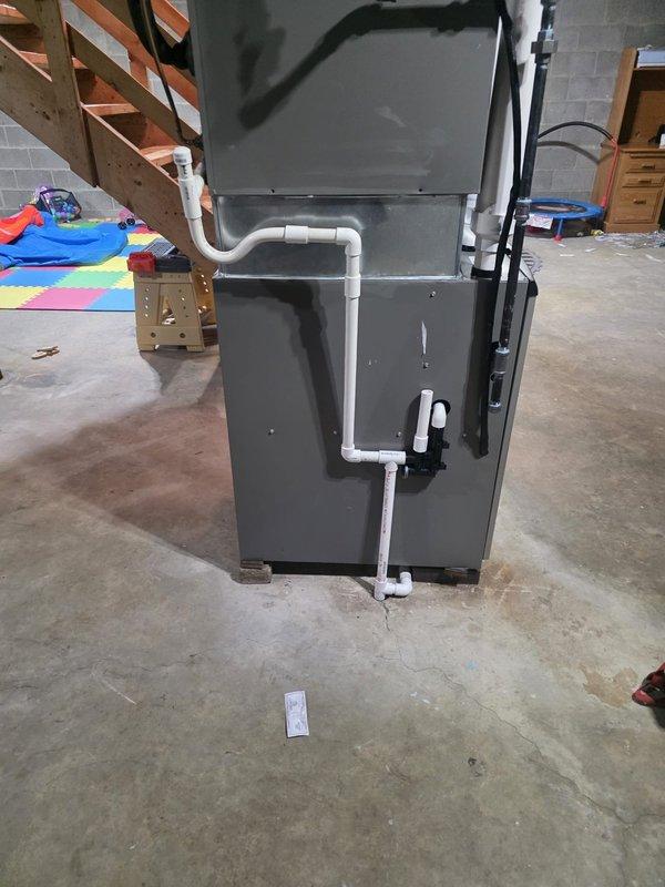 Completed MVP cooling maintenance visit on 5-year-old residential HVAC system. Performed comprehensive air conditioning maintenance including filter inspection, refrigerant level check, electrical connections verification, and condensate drain line assessment. Inspected furnace/air handler unit in basement installation with metal ductwork and PVC drainage piping. All components found operating within normal parameters. Provided quote for evaporator coil cleaning service as requested. System tested and confirmed proper cooling operation upon completion.