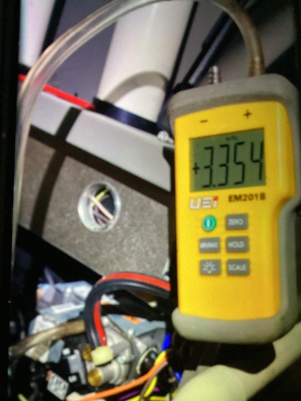 Completed heating maintenance visit for MVP customer. Performed system diagnostics using digital multimeter, recording readings of 3754 on UEi EM2818 instrument while inspecting electrical components, ductwork connections, and gas valve assembly. Inspected blower wheel assembly and housing for proper operation and cleanliness, confirming all mechanical components functioning within normal parameters.