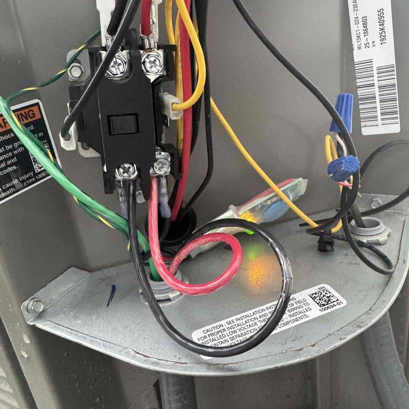 Completed installation of three surge protectors on furnace system to provide electrical protection for control board and critical components. Replaced air filter and verified all electrical connections at contactor and control board were secure. System tested and operating within normal parameters upon completion.