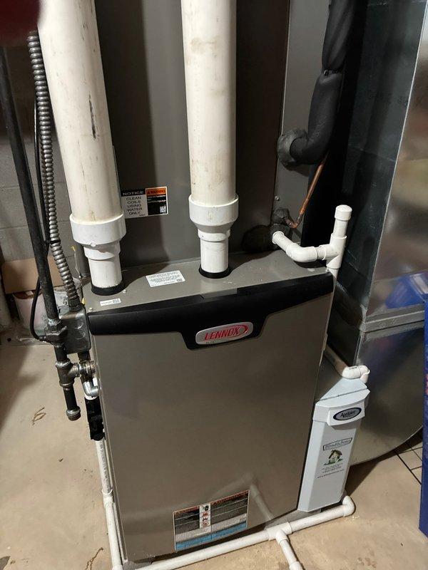 Completed scheduled MVP heating maintenance visit on Lennox furnace system. Performed comprehensive inspection of blower motor, capacitor, control boards, and electrical connections. All components operating within normal parameters, wiring secure, and system functioning properly for continued reliable heating operation.
