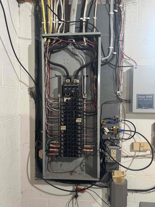 Installed GFCI outlet for VPL equipment in stairwell landing area near electrical panel per specified placement requirements. Coordinated arrival time with customer and completed installation within scheduled timeframe. All work performed to code with proper grounding and protection in place.