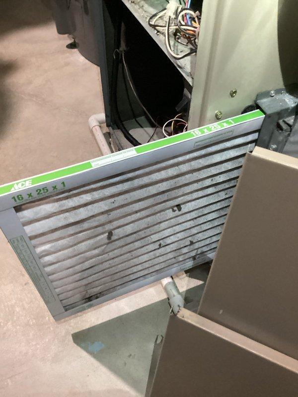 Completed comprehensive tune-up service on both furnace and air conditioning systems at residential property. Armstrong Air Ultra V furnace and AC unit were thoroughly inspected, tested, and serviced according to manufacturer specifications. Changed dirty 18x25x1 air filter, checked all electrical connections and controls, verified proper operation of both heating and cooling systems, and confirmed all safety mechanisms functioning correctly.