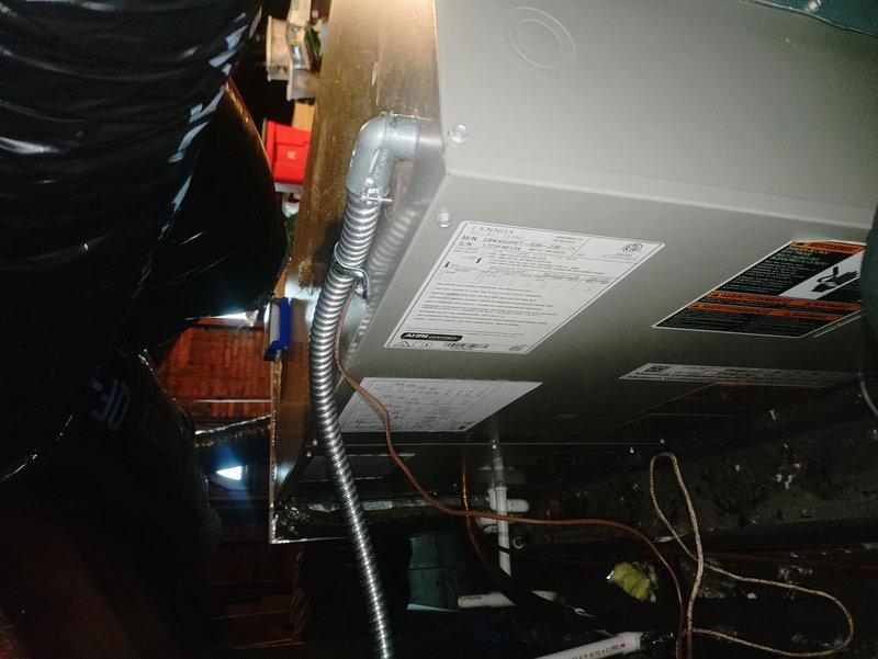 Upgraded electrical service from 15-amp single-pole circuit to 15-amp double-pole configuration with proper wire identification (PWI). Installed dedicated 30-amp circuit for attic-mounted air handler unit, running over 30 feet of new wiring from main panel to equipment location. All work completed to code with appropriate circuit protection and proper terminations at both panel and air handler disconnect.