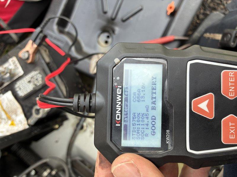 Performed routine maintenance on a natural gas standby generator rated at 20-22kW. Conducted comprehensive system inspection and battery testing using diagnostic equipment. Battery test results confirmed optimal performance with 100% state of charge, 100% state of health, 650 CCA rating, and 4.45 milliohm internal resistance. All electrical connections inspected and found secure. Generator operational status verified and unit left in proper working condition.