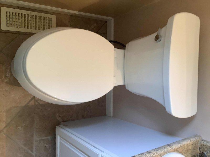 Responded to service call for toilet installation. Customer supplied the fixture for replacement. Successfully removed existing toilet, installed customer-provided unit, connected water supply lines using braided metal flex hoses, secured all plumbing connections, and verified proper operation with no leaks detected upon completion.