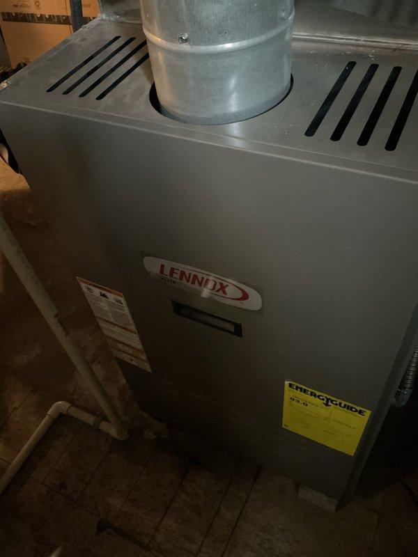 Completed comprehensive MVP heating maintenance on Lennox oil-fired furnace system. Performed full system inspection including burner assembly, heat exchanger, flue passages, and all safety controls. Cleaned and adjusted oil burner components, verified proper combustion efficiency, and tested all operational sequences. Inspected ductwork connections and condensate drainage system for proper function. All components operating within manufacturer specifications upon completion.