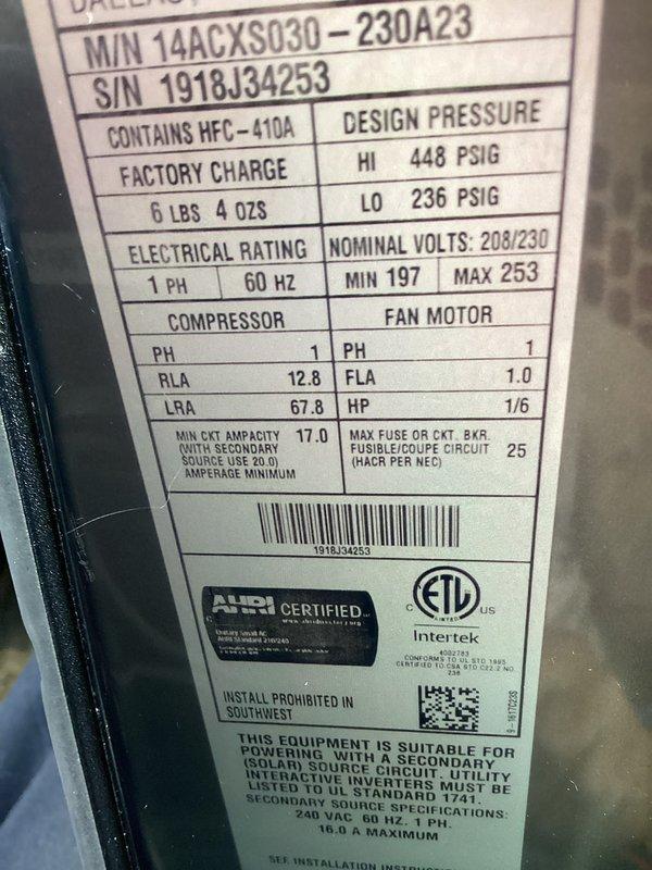 Completed MVP cooling maintenance visit on 6-year-old Lennox 14ACXS030 unit containing 6 lbs 4 oz of R-410A refrigerant. Performed standard preventive maintenance procedures including inspection of condenser coil, fan motor operation, electrical connections, and refrigerant pressures per manufacturer specifications. Unit operating within normal parameters with no deficiencies noted at time of service.
