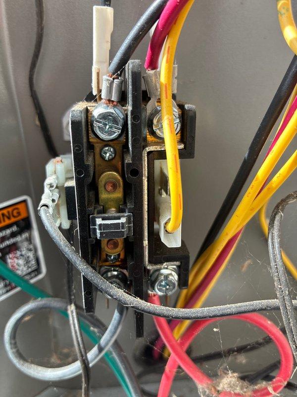 Completed MVP cooling maintenance visit on 5-year-old system. Inspected air handler unit in attic installation, verified proper operation of control panel indicator lights, and examined electrical contactor assembly with all wire connections secure. Checked refrigerant line insulation and condensate drain line for proper function, confirming system operating within normal parameters.