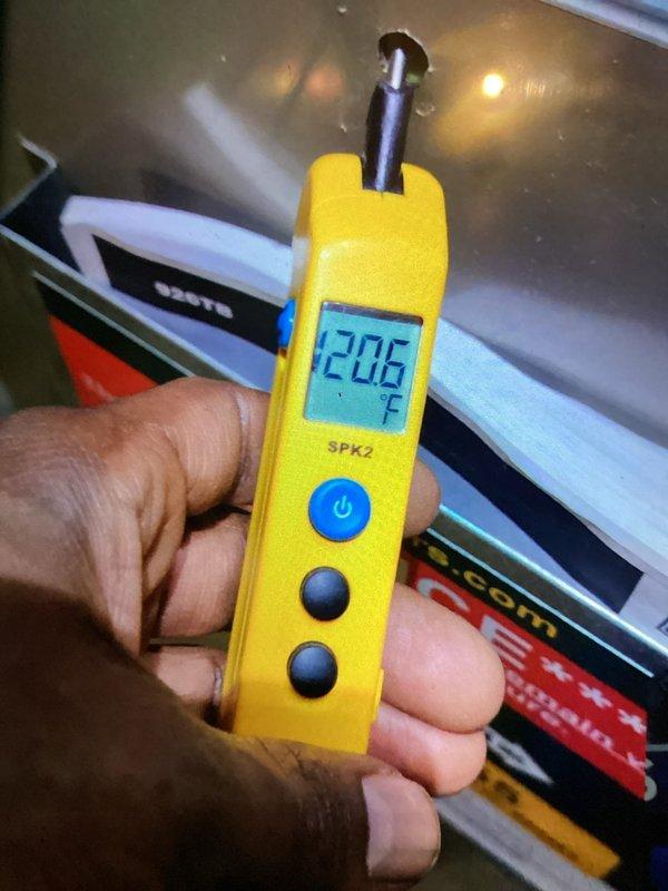 Responded to service call for post-flood furnace inspection on 3-year-old natural gas unit. Performed comprehensive system operational verification including visual inspection of all internal components, gas valve manifold assembly, electrical control board connections, and blower motor assembly. Confirmed proper system operation with flue temperature reading of 206°F, indicating normal combustion and heat exchanger performance. All components functioning correctly with no water damage detected to critical systems.