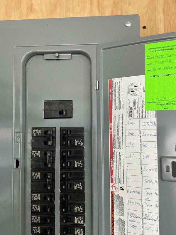 Conducted comprehensive electrical assessment for backup generator installation at residential property. Evaluated existing 200-amp main electrical panel with dual-column breaker configuration and documented current load distribution to determine integration requirements for automatic transfer switch. Inspected exterior utility connections including gas meter location and electrical service entry point to assess optimal placement for generator unit and associated conduit routing along building exterior.