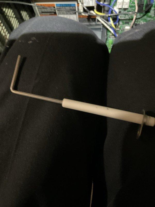 Replaced defective circuit board and flame sensor on heating system. Upon installation of new components, verified proper system operation with all indicator lights functioning correctly and unit cycling normally. Confirmed all electrical connections secure and refrigerant lines properly positioned.