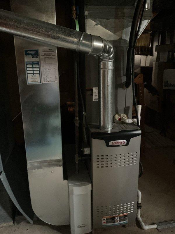 Completed recurring MVP heating maintenance visit on Lennox furnace system. Performed comprehensive inspection of furnace control board, verifying all electrical connections, integrated circuits, and terminal blocks were secure and functioning properly. Inspected furnace cabinet, blower assembly, and ductwork connections. All system components operating within normal parameters with no issues identified.