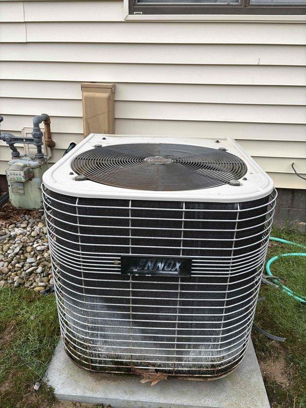 Conducted comprehensive assessment of existing 1996 HVAC system for complete replacement estimate. Evaluated outdoor Lennox condenser unit with refrigerant lines and indoor Amana furnace installation, documenting equipment dimensions, current configuration, and system accessibility. Provided multiple replacement options through detailed quote proposals addressing complete system upgrade requirements.