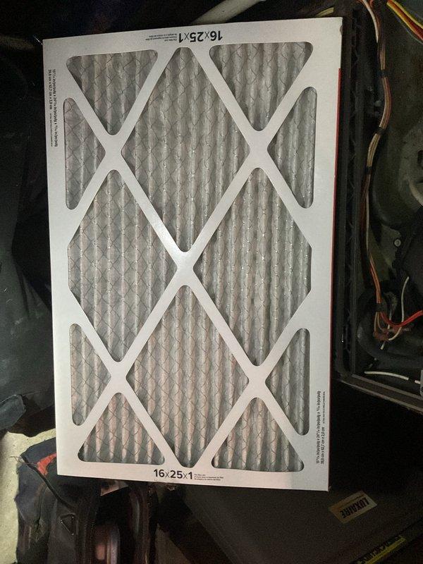 Completed furnace maintenance tune-up including system inspection and filter replacement. Installed new 16x25x1 pleated air filter and verified proper airflow through the unit. Conducted visual inspection of furnace components, exhaust/intake PVC piping configuration, and ductwork connections to ensure safe and efficient operation.