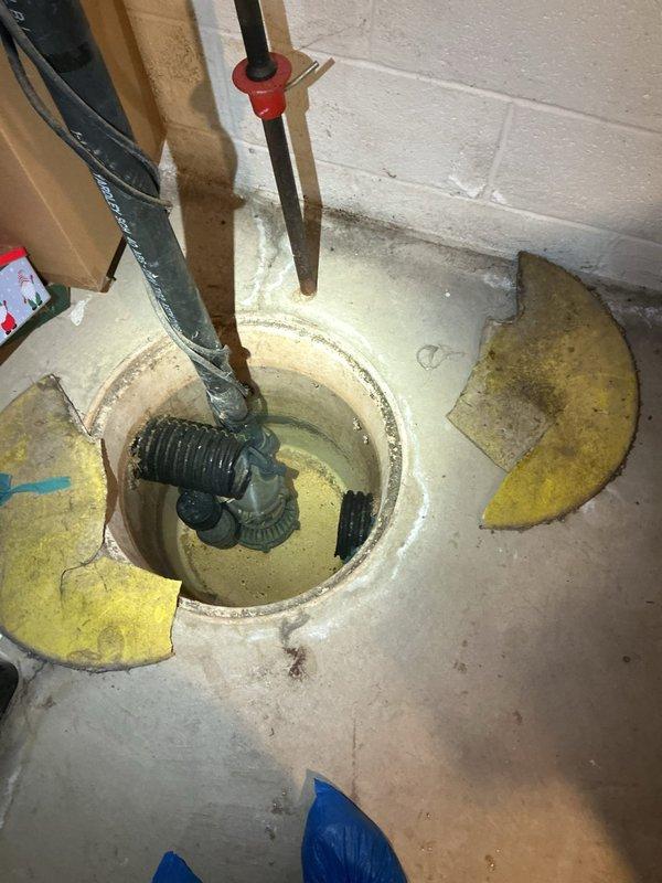 Responded to emergency call for basement flooding with suspected sump pump failure. Upon arrival, inspected sump pump system and basin, identifying malfunction causing water accumulation. Serviced the sump pump assembly, checked discharge lines and float mechanism, and restored proper operation to prevent further flooding.