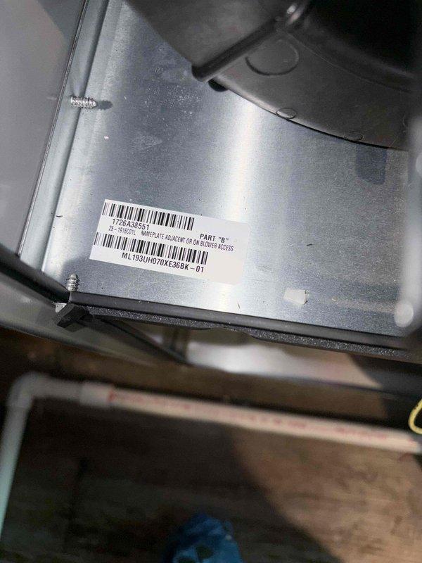 Completed full HVAC system installation in basement mechanical room, including new furnace/air handler unit and associated components. Installed and connected refrigerant lines, PVC condensate drain and vent piping, and integrated metal ductwork transitioning from rectangular to round configuration extending through ceiling joists. All equipment properly labeled, secured, and tested for operational functionality per manufacturer specifications.