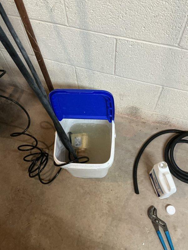 Performed annual maintenance flush on 1-year-old Navien tankless natural gas water heater. Isolated unit using service valves, connected flush cart with descaling solution, and circulated cleaning agent through heat exchanger to remove mineral deposits and sediment buildup. Flushed water contained visible sediment and discoloration, indicating successful removal of scale accumulation. Completed water quality test to assess incoming water hardness and mineral content for future maintenance recommendations.