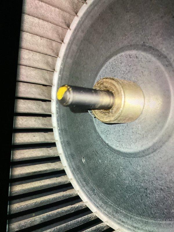 Completed scheduled MVP heating maintenance visit on residential forced-air furnace system. Performed comprehensive inspection of blower motor assembly, including examination of motor shaft, bearing hub, and fan blade configuration to ensure proper operation and airflow. Verified all system components, ductwork connections, gas lines, condensate drain, and safety controls are functioning within normal parameters.