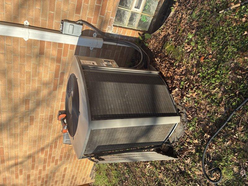 Completed preventive maintenance tune-up on 9-year-old Lennox air conditioning system with outdoor condenser unit. Performed standard inspection procedures, accessed internal components, and verified proper operation of all equipment to ensure optimal system performance for the cooling season.
