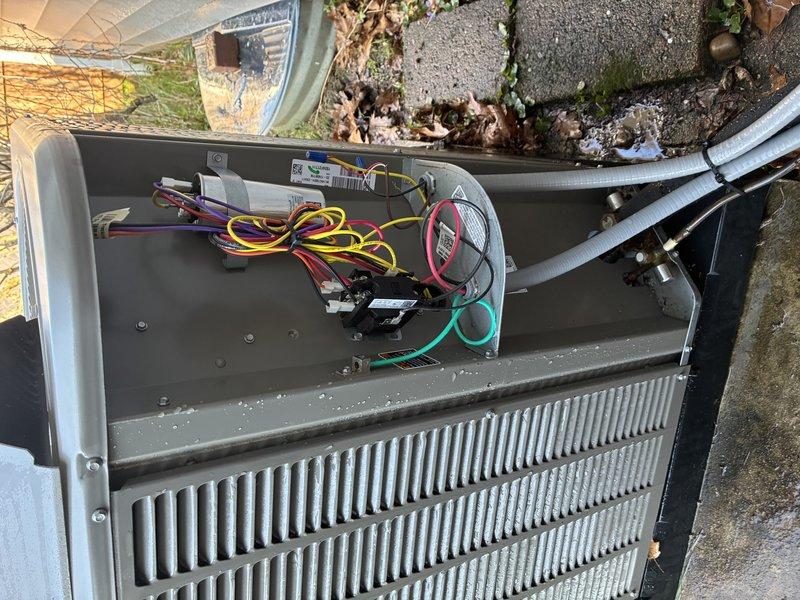 Completed scheduled furnace maintenance on three-year-old heating system. Performed comprehensive inspection of outdoor HVAC unit including electrical components, capacitor, control board, and heat exchanger coils. All refrigerant lines, electrical conduits, and connections inspected and found in proper working condition with no issues identified.