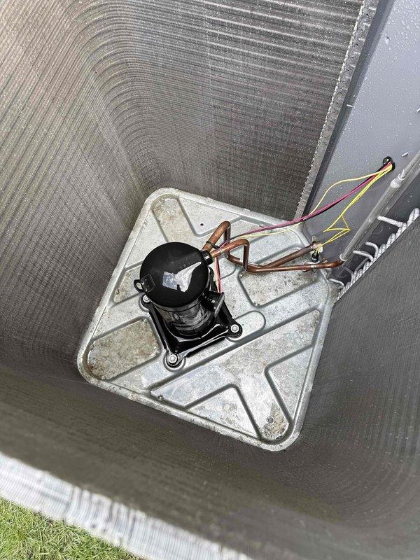 Completed MVP cooling maintenance visit on residential air conditioning system. Performed comprehensive inspection of outdoor condenser unit, including detailed examination of compressor assembly, electrical connections, and control board components. Verified proper operation of all DIP switch settings on control board, confirmed secure wire connections at compressor terminal block, and documented equipment condition through photographic documentation. All system components found operating within normal parameters with no immediate service needs identified.