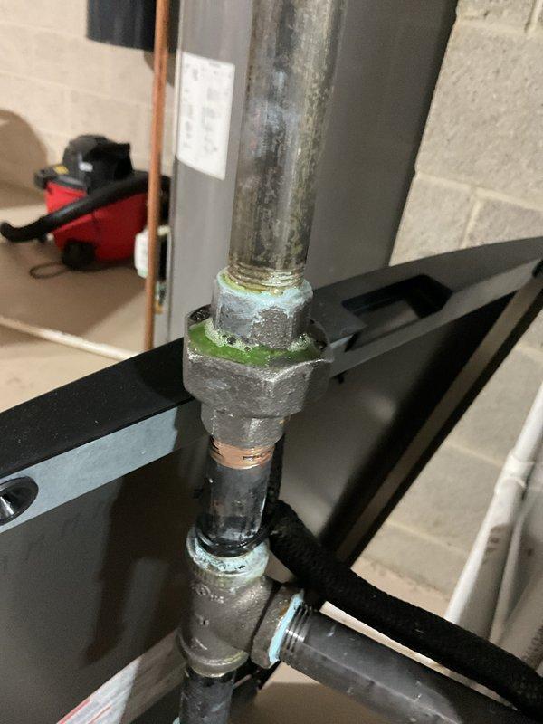 Completed comprehensive MVP recurring maintenance service on heating system. Performed thorough inspection of mechanical components, including plumbing connections, pipe fittings, and associated hardware in utility area. Documented equipment condition with photographic evidence showing existing pipe infrastructure with galvanized steel connections and copper piping. All system components were checked, adjusted, and verified for proper operation to ensure optimal heating performance for the upcoming season.