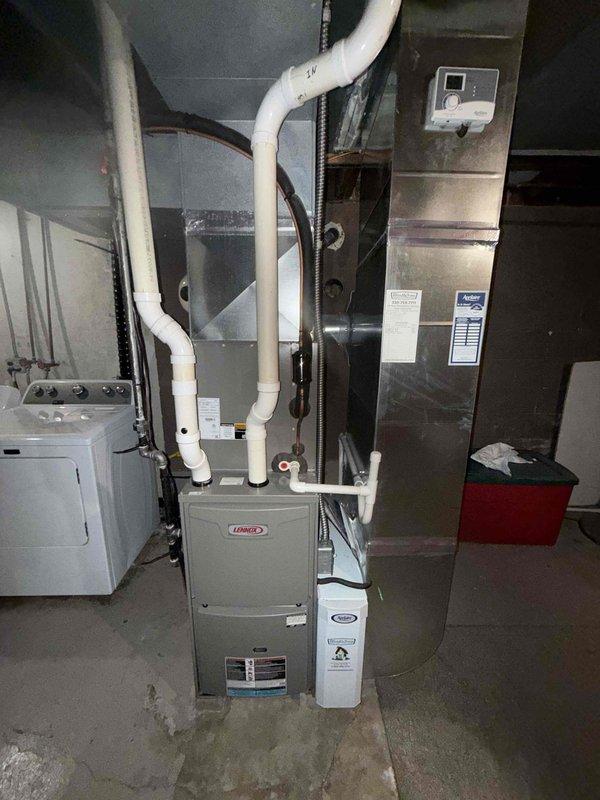 Completed MVP cooling maintenance visit on residential Lennox HVAC system. Performed comprehensive inspection of furnace unit, air handler, and associated components including refrigerant lines, electrical control board, blower motor assembly, and condensate drain system. All equipment operating within normal parameters, with photographic documentation captured for service records.