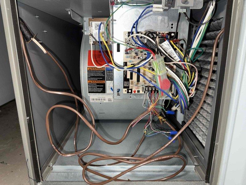 Completed MVP cooling maintenance visit on residential Lennox HVAC system. Performed comprehensive inspection of furnace unit, air handler, and associated components including refrigerant lines, electrical control board, blower motor assembly, and condensate drain system. All equipment operating within normal parameters, with photographic documentation captured for service records.