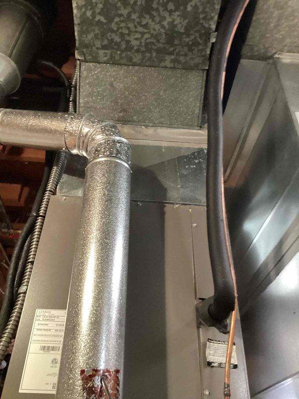 Completed BS-MVP recurring heating maintenance visit on residential HVAC system. Performed comprehensive inspection of air handler unit and internal components including blower motor, electrical connections, refrigerant lines, and gas valve assembly. Documented system condition with interior and exterior photographs showing all major components operating within normal parameters. All wire connections, ductwork, and mechanical assemblies verified secure and functioning properly.