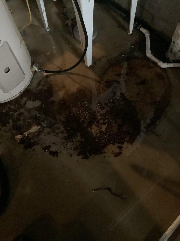 Replaced failed 40-gallon electric water heater in basement due to active leaking that caused significant water damage to concrete floor. Removed existing Kenmore unit and installed new 40-gallon electric water heater with required expansion tank to prevent future pressure-related issues. Connected all electrical and plumbing connections per code, tested unit for proper operation, and verified no leaks at installation points.