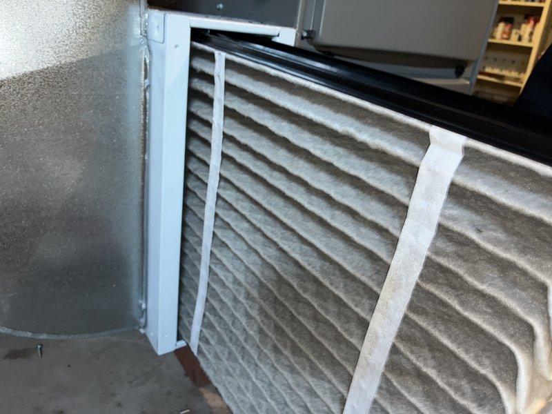 Completed MVP air conditioning maintenance service on Lennox cooling system. Inspected outdoor condenser unit, confirmed proper operation of compressor and fan assembly, verified metal fins intact with no visible damage. Replaced dirty pleated air filters at indoor air handler unit. All components functioning within normal parameters.