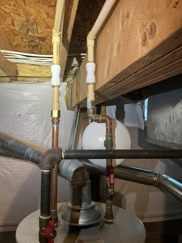 Performed complete flush and fill service on a 40-gallon Bradford White natural gas water heater (Model MI40T6FBN). Drained sediment buildup from tank, refilled system, and conducted comprehensive maintenance inspection of all plumbing connections, gas supply lines, temperature and pressure relief valve, and venting components to ensure proper operation and safety compliance.