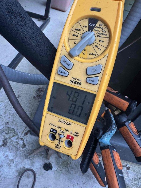 Completed routine cooling maintenance on HVAC system. Customer reported unit operating properly with occasional unusual noise during operation. Performed standard tune-up procedures including system diagnostics and electrical measurements using digital multimeter to verify proper voltage, amperage, and capacitance readings. All electrical components tested within normal operating parameters. System confirmed to be cooling effectively with no immediate service concerns identified.