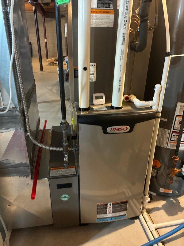 Completed heating maintenance tune-up on Lennox furnace system. System was operating properly upon arrival. Performed comprehensive inspection of furnace components, verified proper operation of all safety controls, and checked venting system including PVC exhaust pipes. Inspected electrical connections, tested blower motor function, and examined heat exchanger for proper operation. All components found to be functioning within normal parameters and system left in good working condition.