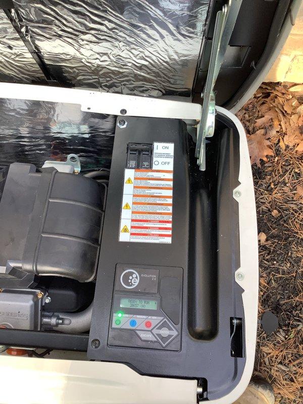 Performed routine preventive maintenance on residential standby generator system. Conducted comprehensive inspection of unit including visual assessment of gas meter connections, supply piping, and associated fittings which showed signs of corrosion on copper components. Verified generator control panel operation with all indicator lights functioning properly and confirmed unit powers on successfully. Documented existing condition of gas supply infrastructure and generator equipment with photographic records for service history.