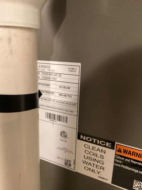 Completed scheduled cooling maintenance on Lennox HVAC system (Model CX35-60C-6F). Performed comprehensive system inspection, verified refrigerant pressures within manufacturer specifications (minimum 440 PSIG), and cleaned evaporator coils using water only per equipment guidelines. Inspected furnace cabinet, humidifier unit, ductwork, and PVC condensate lines for proper operation. All components functioning normally with no issues identified.