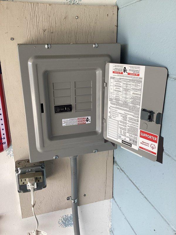 Responded to customer report of flickering lights and fixtures not staying on fully. Performed comprehensive electrical system inspection, examining main service panel, disconnect box, circuit breakers, and associated wiring throughout the premises. Inspected electrical connections at panel boxes, verified proper breaker seating, checked for loose connections, and tested voltage levels to identify source of lighting issues. All electrical components were evaluated for code compliance and proper operation to resolve the intermittent power delivery affecting the lighting fixtures.