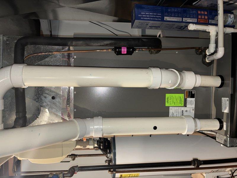 Completed comprehensive maintenance visit on three-year-old MVP air conditioning system. Performed thorough inspection of air handler unit, condensate drain lines, and filtration system. All components found operating within normal parameters. System shows appropriate wear for age with clean filter media and properly functioning drainage. Based on equipment age and previous service history, recommended enrolling in preventative maintenance agreement to ensure continued optimal performance and extend system lifespan.