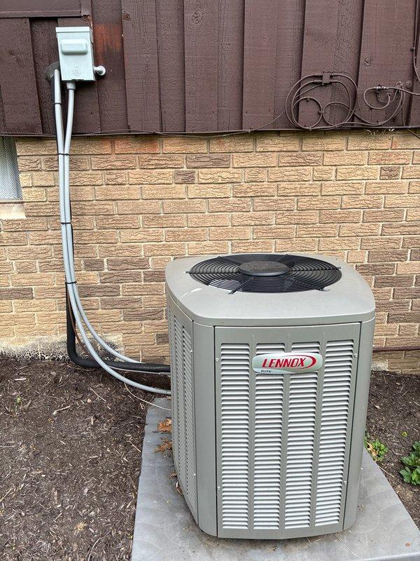 Completed MVP cooling maintenance visit on residential Lennox air conditioning system. Performed comprehensive inspection of outdoor condenser unit, verified proper refrigerant line connections and electrical disconnect functionality. Inspected indoor evaporator coil and documented moderate dust accumulation on aluminum fins, which may impact airflow efficiency if not addressed during future maintenance intervals. All system components operational and accessible for ongoing service requirements.