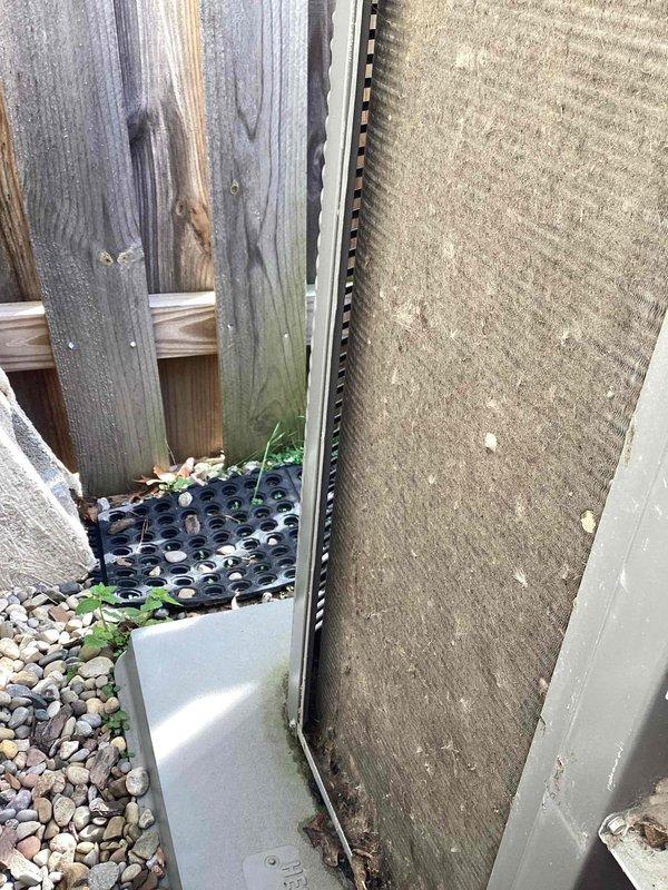 Performed comprehensive preventive maintenance tune-up on 10-11 year old residential air conditioning system. Inspected condenser unit exterior, noting significant debris accumulation on coil surfaces requiring attention. Completed standard seasonal maintenance procedures to prepare system for cooling season operation, documenting equipment condition through photographic documentation of outdoor unit installation and filter/coil surfaces showing heavy dirt buildup from extended service period.