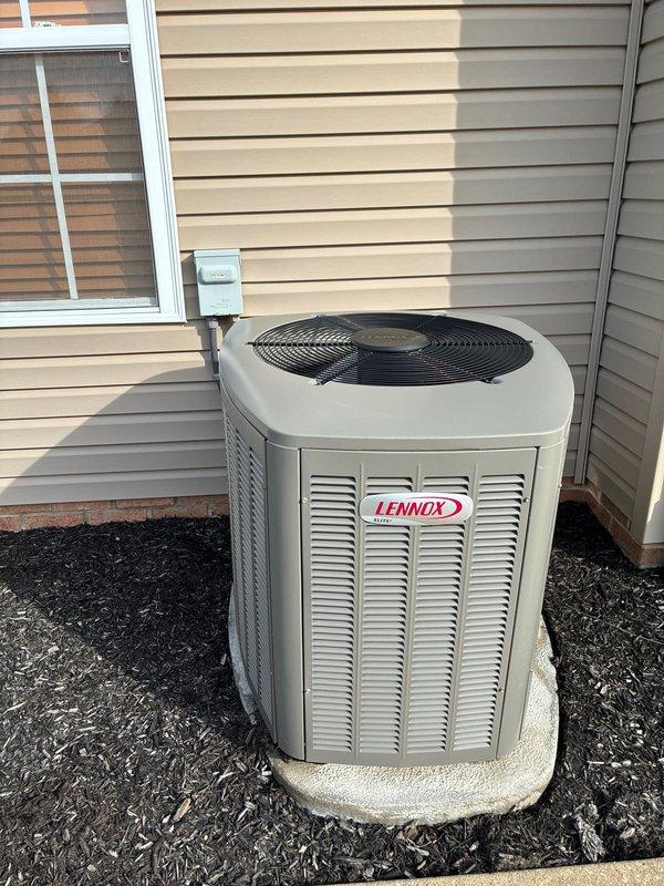 Completed annual AC tune-up and preventive maintenance on Lennox outdoor condensing unit and indoor furnace system as part of MVP membership service. Performed comprehensive inspection of all system components including electrical connections, refrigerant levels, and airflow operation. Noted recent thermostat upgrade from Nest to Honeywell system and verified proper communication between new thermostat and HVAC equipment. Inspected furnace with attached surge protector for proper protection and electrical safety. Cleaned condenser coils, checked fan operation, and verified proper drainage from condensate system. All components found operating within manufacturer specifications with no immediate repairs required.