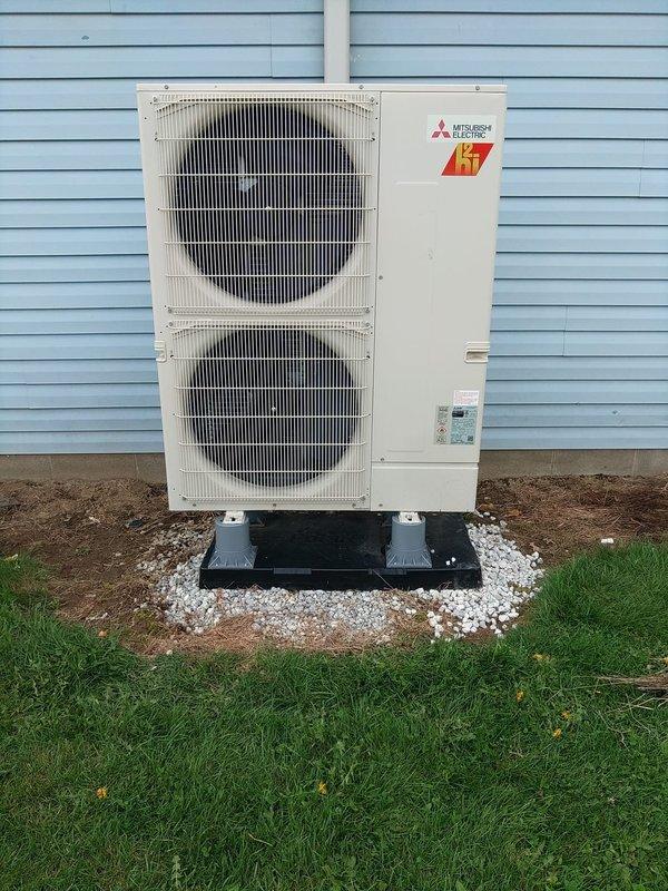 Installed backup heat strip control wiring to air handler to enable automatic switchover to auxiliary electric heat in the event of heat pump failure. Configured system to ensure seamless transition between primary heat pump operation and emergency heat strips, providing uninterrupted heating capability. Verified proper operation of Mitsubishi Electric heat pump outdoor unit and confirmed integration with emergency heat sequence.