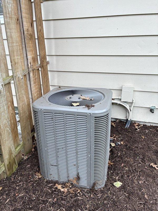 Completed MVP Cooling Visit recurring maintenance service on residential air conditioning system. Performed comprehensive inspection of outdoor condenser unit and internal HVAC components, including heat exchanger assembly with copper U-bend tubing, refrigerant lines, and electrical connections. Removed debris and leaves from condenser unit exterior and surrounding area to ensure proper airflow and system efficiency.