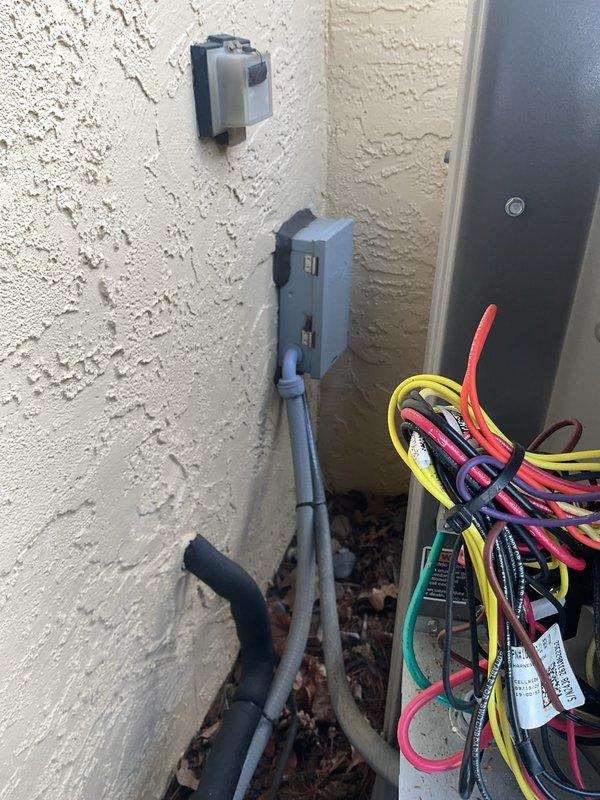 Completed scheduled preventive maintenance cooling visit on HVAC system. Performed comprehensive inspection of outdoor unit electrical components including disconnect box, conduit connections, and power supply integrity. Accessed control board within system panel and verified proper operation of all electrical connections, relay functions, and LED indicator status. Tested voltage levels at multiple connection points using digital multimeter to ensure system operating within manufacturer specifications. Confirmed all wire terminations secure, control board functioning properly with both status indicators illuminated correctly, and electrical safety devices operational. System tested and left in proper working condition.